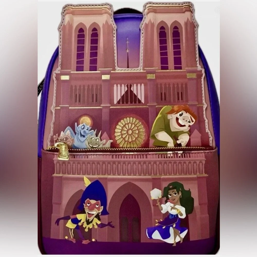 Disney Loungefly Mini Backpack The Hunchback of Notre Dame Cathedral - Picture 1 of 8